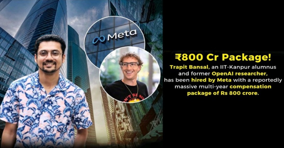 Ex-OpenAI Engineer Trapit Bansal Joins Meta AI Lab with Rs 800 Crore Deal